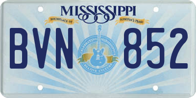 MS license plate BVN852
