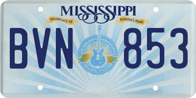 MS license plate BVN853