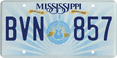 MS license plate BVN857