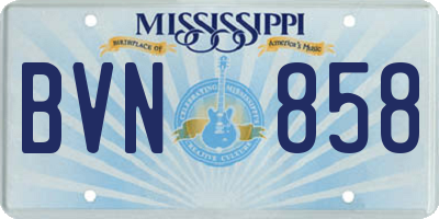 MS license plate BVN858