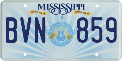 MS license plate BVN859