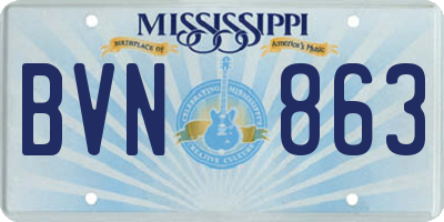 MS license plate BVN863