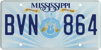 MS license plate BVN864