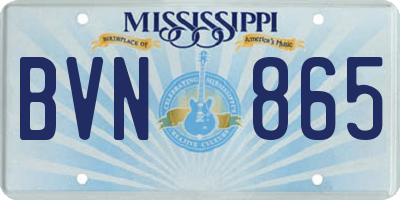 MS license plate BVN865