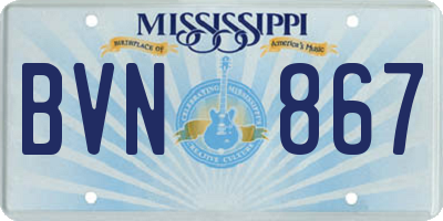 MS license plate BVN867