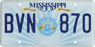 MS license plate BVN870