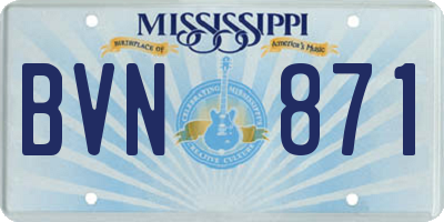 MS license plate BVN871
