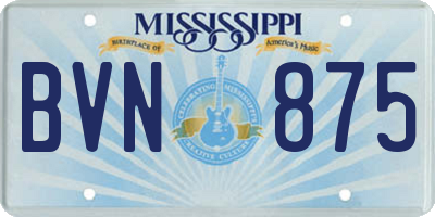 MS license plate BVN875