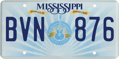 MS license plate BVN876