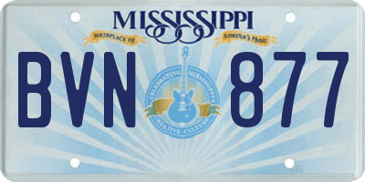 MS license plate BVN877