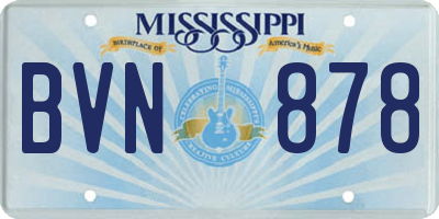 MS license plate BVN878