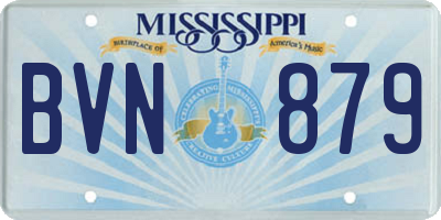 MS license plate BVN879