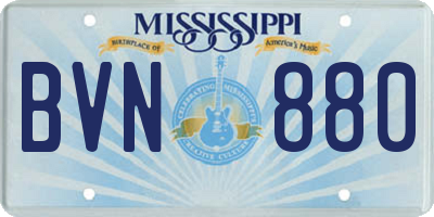 MS license plate BVN880