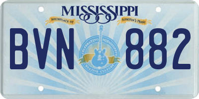 MS license plate BVN882