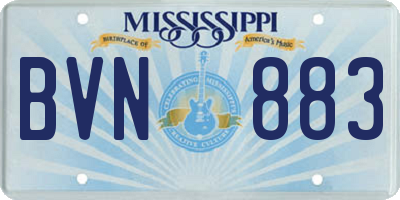 MS license plate BVN883