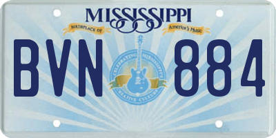 MS license plate BVN884
