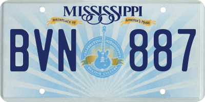 MS license plate BVN887