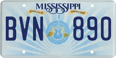 MS license plate BVN890