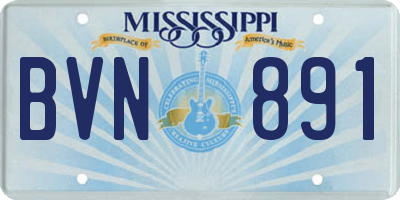 MS license plate BVN891