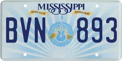 MS license plate BVN893