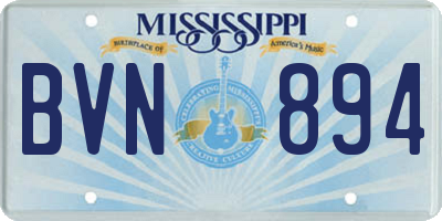 MS license plate BVN894