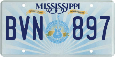 MS license plate BVN897