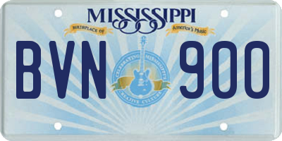 MS license plate BVN900