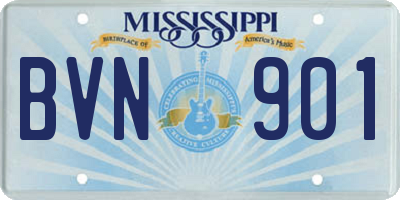 MS license plate BVN901