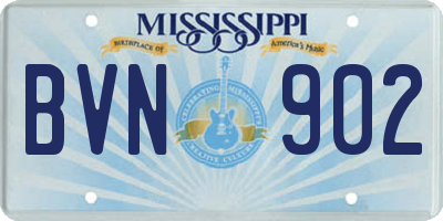 MS license plate BVN902