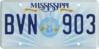 MS license plate BVN903