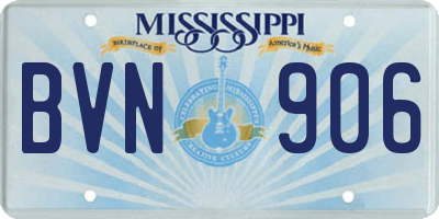 MS license plate BVN906