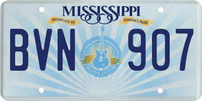 MS license plate BVN907