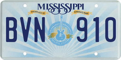 MS license plate BVN910