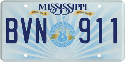 MS license plate BVN911