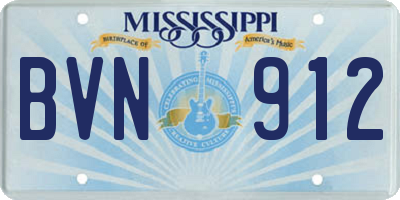 MS license plate BVN912