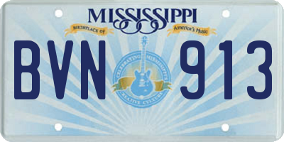MS license plate BVN913