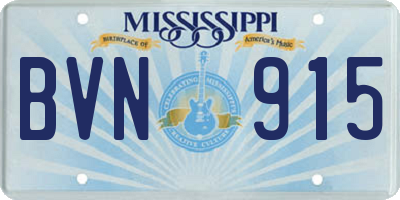 MS license plate BVN915