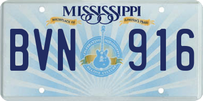MS license plate BVN916