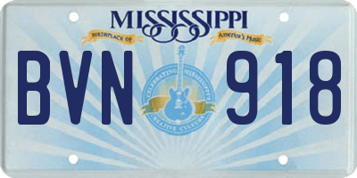 MS license plate BVN918