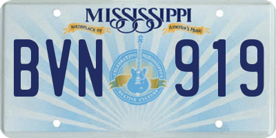 MS license plate BVN919