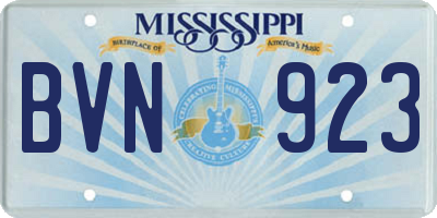 MS license plate BVN923