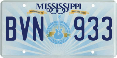 MS license plate BVN933