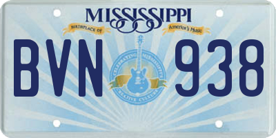 MS license plate BVN938
