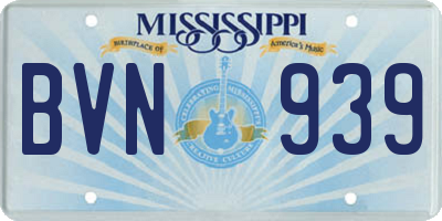 MS license plate BVN939