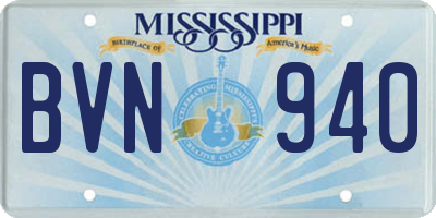 MS license plate BVN940