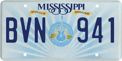 MS license plate BVN941