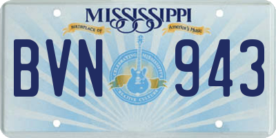 MS license plate BVN943