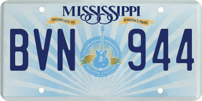 MS license plate BVN944