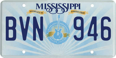 MS license plate BVN946