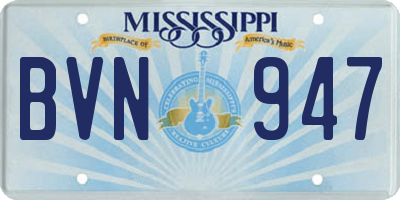 MS license plate BVN947